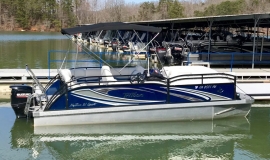 2018 JC Tritoon neptoon sport 21tt suzuki 140 blue - 3