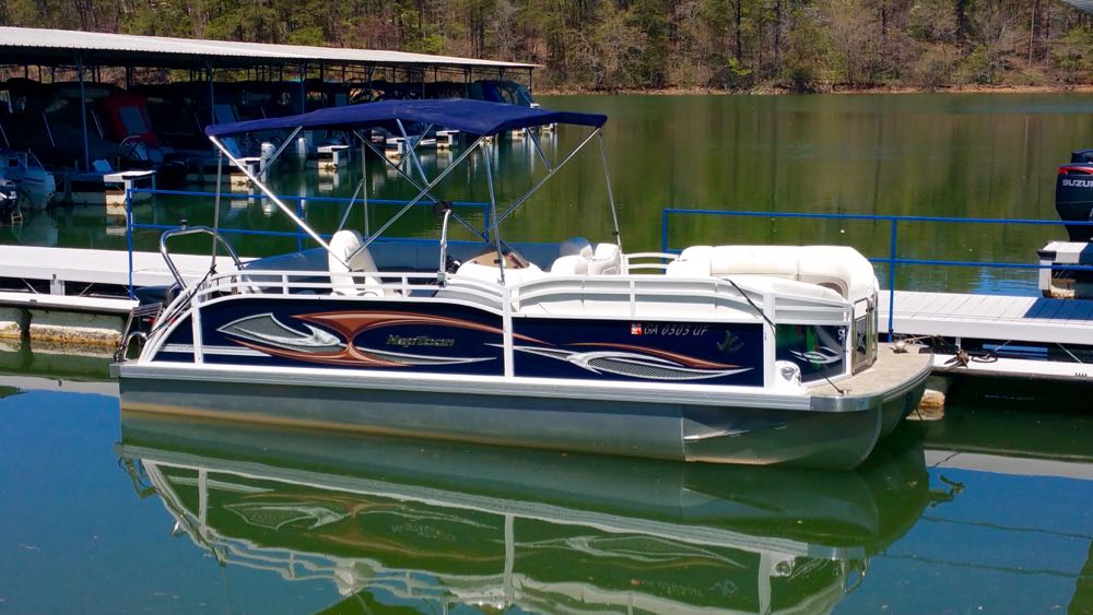 2015 Sport Pontoon Boat Rental Blue
