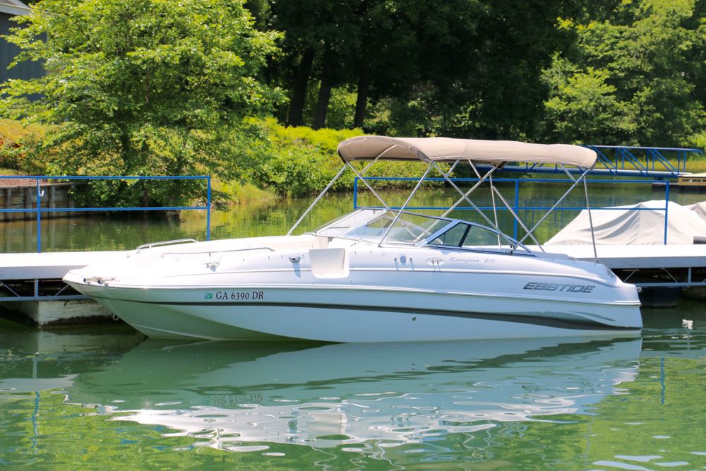 ski boat ebbtide 2003 210 dc deck boat for sale