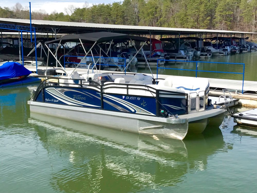 2018 JC Tritoon neptoon sport 21tt suzuki 140 blue - 1