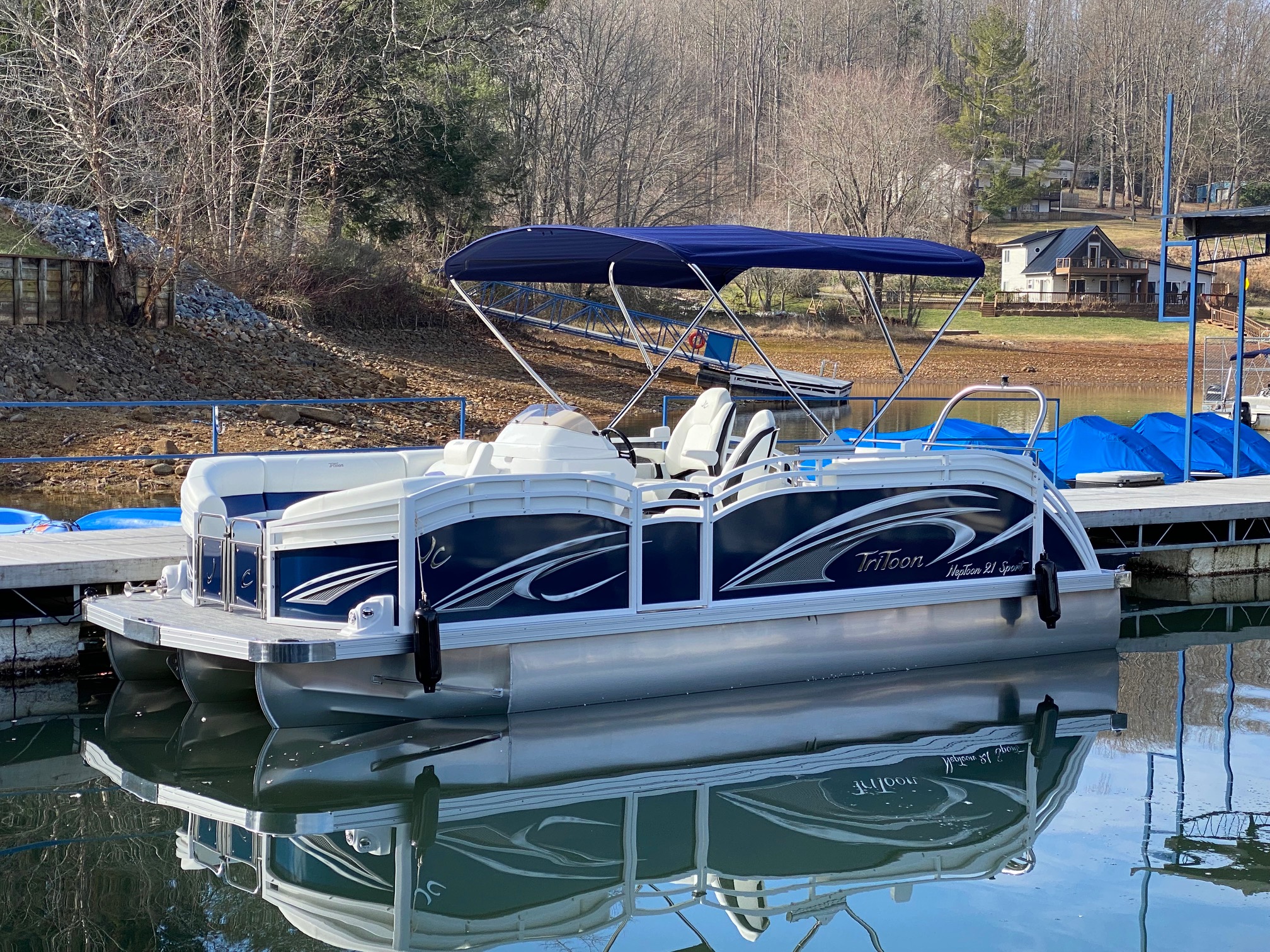 2022 JC TriToon NepToon Sport 21TT BW Edition Blue - Boundary